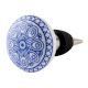 Blue Wheel Flat Ceramic Wine Bottle Stopper